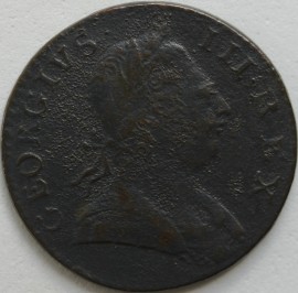 HALFPENCE 1774  GEORGE III SCARCE NF