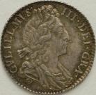 SIXPENCES 1697  WILLIAM III 3RD BUST LARGE CROWNS ESC 1233 S3538 SUPERB TONE UNC