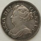 SHILLINGS 1707  ANNE 3RD BUST PLUMES SCARCE NEF