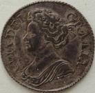 SHILLINGS 1713  ANNE ROSES AND PLUMES 3 OVER 2 NEF/EF