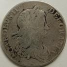 CROWNS 1663  CHARLES II 1ST BUST NO STOPS ON REVERSE ESC 26 F