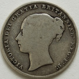 SHILLINGS 1842  VICTORIA SCARCE GF