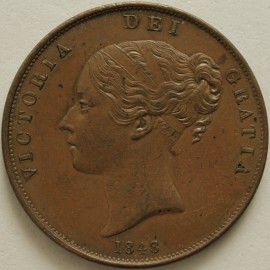 PENNIES 1848  VICTORIA 8 OVER 7  GVF