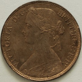 PENNIES 1860  VICTORIA TOOTHED BORDER F10 - SUPERB UNC LUS