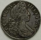 SHILLINGS 1700  WILLIAM III 5TH BUST ADJUSTMENT MARKS GVF