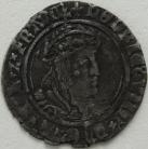 HENRY VIII 1526 -1544 HENRY VIII GROAT. 2ND COINAGE. LAKER BUST D. LARGE FACE WITH ROMAN NOSE. MM LIS. DIE FLAW ON OBVERSE VF