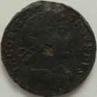HALFPENCE 1686  JAMES II TIN ISSUE. VERY RARE. FINE FOR ISSUE. EDGE KNOCK AND USUAL SURFACE MARKS F