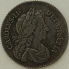 SIXPENCES 1677  CHARLES II G OVER D IN MAG VERY RARE GVF