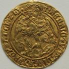 HAMMERED GOLD 1509 -1526 HENRY VIII ANGEL. ST.MICHAEL SLAYING DRAGON. REVERSE SHIP SAILING RIGHT. H AND ROSE EITHER SIDE OF MAST. MM CASTLE. SCARCE. GVF