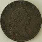 HALFPENCE 1790  GEORGE III PATTERN IN COPPER BY DROZ BMC 954 VERY RARE GF