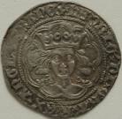 HENRY VI 1422 -1427 HENRY VI GROAT. ANNULET ISSUE. YOUNG PORTRAIT. ANNULETS AT NECK. CALAIS MINT. MM PIERCED CROSS. GVF