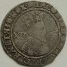 JAMES I 1605 -1606 JAMES I SHILLING. 2ND COINAGE. 3RD BUST. TOWER MINT MM ROSE GF