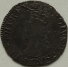 CHARLES II 1660 -1662 CHARLES II THREEPENCE. 3RD ISSUE. CROWNED BUST WITH INNER CIRCLE AND MARK OF VALUE. MM CROWN NEF