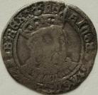 EDWARD VI 1547 -1551 EDWARD VI GROAT. IN THE NAME OF HENRY VIII. POSTHUMOUS COINAGE. BRISTOL MINT. BUST 2 ROSE AFTER TAS. SCARCE.FLAN CRACK GF