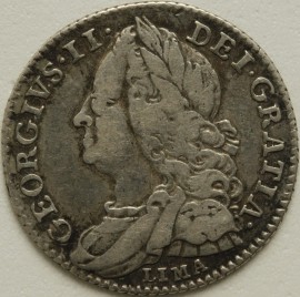 SIXPENCES 1746  GEORGE II LIMA NVF