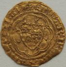 HAMMERED GOLD 1351 -1361 EDWARD III QUARTER NOBLE. PRE-TREATY PERIOD. SERIES B. PELLET BELOW SHIELD. MM CROSS I VF