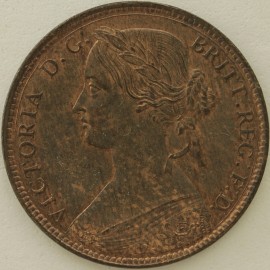 PENNIES 1860  VICTORIA TOOTHED BORDER N OVER SIDEWAYS N IN ONE VERY RARE UNC T
