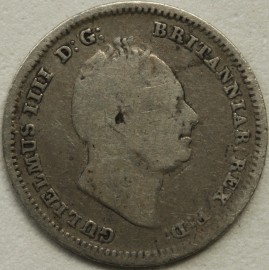 THREEPENCES SILVER 1835  WILLIAM IV SMALL HEAD GF
