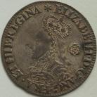 ELIZABETH I 1562  ELIZABETH I SIXPENCE. MILLED COINAGE. TALL BUST. DECORATED DRESS. SMALL ROSE. REVERSE. CROSS FOURCHEE. MM STAR. GVF