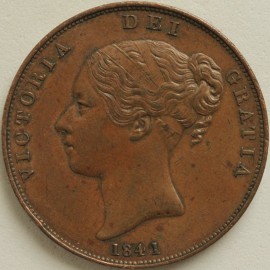 PENNIES 1841  VICTORIA NO COLON AFTER REG GVF