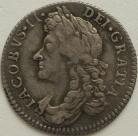 SIXPENCES 1688  JAMES II LATE SHIELDS B OVER R IN BR ESC 780 RARE NEF