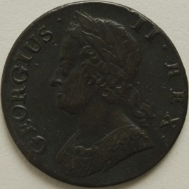 HALFPENCE 1743  GEORGE II  GF