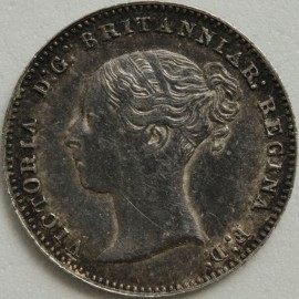 THREEPENCES SILVER 1854  VICTORIA  UNC.T.