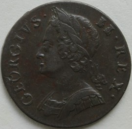 HALFPENCE 1746  GEORGE II  GVF