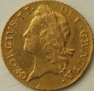 GUINEAS 1737  GEORGE II GEORGE II 2ND YOUNG HEAD. LARGER LETTERING. S3674 SCUFFS GVF/VF