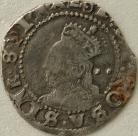 ELIZABETH I 1595 -1598 ELIZABETH I HALFGROAT. 6TH ISSUE. MM KEY GF