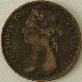 HALFPENCE 1885  VICTORIA  GVF