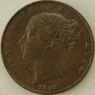 FARTHINGS 1847  VICTORIA NO COLON AFTER REG VF