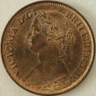FARTHINGS 1865  VICTORIA NORMAL 5 UNC LUS