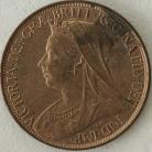 FARTHINGS 1901  VICTORIA BRIGHT FINISH. RARE STAIN ON OBVERSE UNC LUS