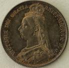 SIXPENCES 1887  VICTORIA JUBILEE HEAD WITHDRAWN UNC.T.