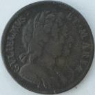 HALFPENCE 1694  WILLIAM & MARY PROOF ISSUE. STOP AFTER BRITANNIA. VERY SCARCE NVF
