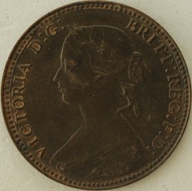 HALFPENCE 1860  VICTORIA ROUND BEADS F258 GEF