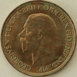 HALFPENCE 1933  GEORGE V  UNC LUS