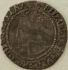 ELIZABETH I 1560 -1561 ELIZABETH I HALFGROAT. 2ND ISSUE. WITHOUT ROSE OR DATE. MM. MARTLET. NVF
