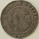 ELIZABETH I 1565  ELIZABETH I SIXPENCE 3RD ISSUE. SMALL BUST. MM ROSE VF