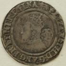 ELIZABETH I 1566  ELIZABETH I SIXPENCE. SMALL BUST. MM LION NVF