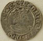 HENRY VIII 1514 -1526 HENRY VIII HALFGROAT. 1ST COINAGE. YORK MINT. ARCHBISHOP WOLSEY. TW BY SHIELD. KEYS AND CARDINALS HAT BELOW. MM VOIDED CROSS. NICE PORTRAIT. VF