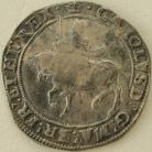 CHARLES I 1635 -1636 CHARLES I HALFCROWN. TOWER MINT. GR 3. THIRD HORSEMAN. SCARF FLYING FROM KINGS WAIST. REV. OVAL GARNISHED SHIELD. MM CROWN. GVF 