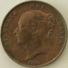 PENNIES 1859  VICTORIA SCARCE LARGE DATE GVF