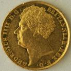 TWO POUNDS (GOLD) 1823  GEORGE IV GEORGE IV LARGE HEAD. TINY EDGE KNOCK NEF