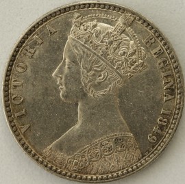 FLORINS 1849  VICTORIA WITH WW GEF