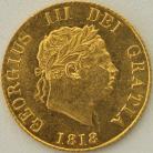 HALF SOVEREIGNS 1818  GEORGE III GEORGE III BU