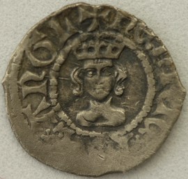 HENRY IV 1412 -1413 HENRY IV HALFPENNY. TOWER MINT. LIGHT COINAGE. NEW DIES. MM CROSS PATTEE. RARE GRADE SUPERB PORTRAIT GVF