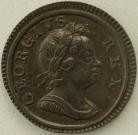 FARTHINGS 1717  GEORGE I DUMP ISSUE. VERY RARE GRADE. SUPERB TONED. UNC