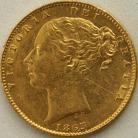 SOVEREIGNS 1863  VICTORIA LONDON SHIELD. NO DIE NUMBER GVF/NEF